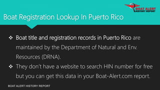 Puerto rico boat registration | PPTX