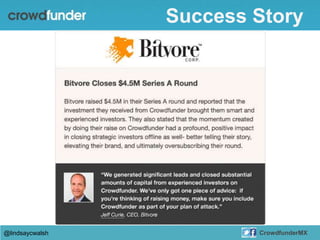 @lindsaycwalsh CrowdfunderMX
Success Story
 
