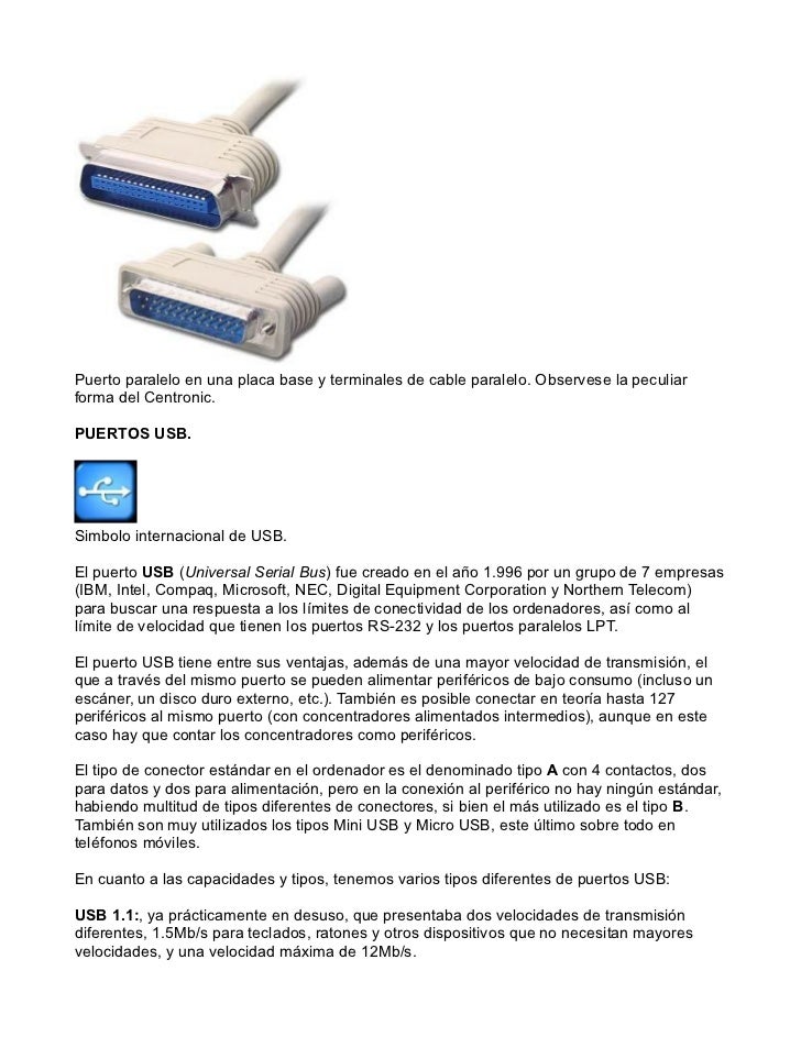 Puerto paralelo en una placa base y terminales de cable paralelo. Observese la peculiarforma del Centronic.PUERTOS USB.Sim...