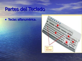 Partes del Teclado Teclas alfanumérica. 