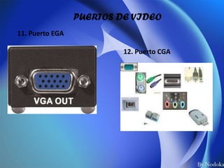 PUERTOS DE VIDEO
11. Puerto EGA

                          12. Puerto CGA
 