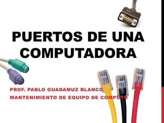 PUERTOS DE UNA
COMPUTADORA
PROF. PABLO GUADAMUZ BLANCO
MANTENIMIENTO DE EQUIPO DE COMPUTO
 