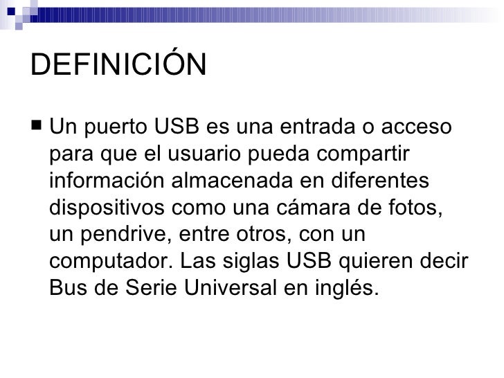 Puerto usb