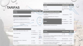 TARIFAS
 