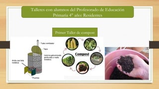 Primer Taller de compost
Talleres con alumnos del Profesorado de Educación
Primaria 4° año: Residentes
 