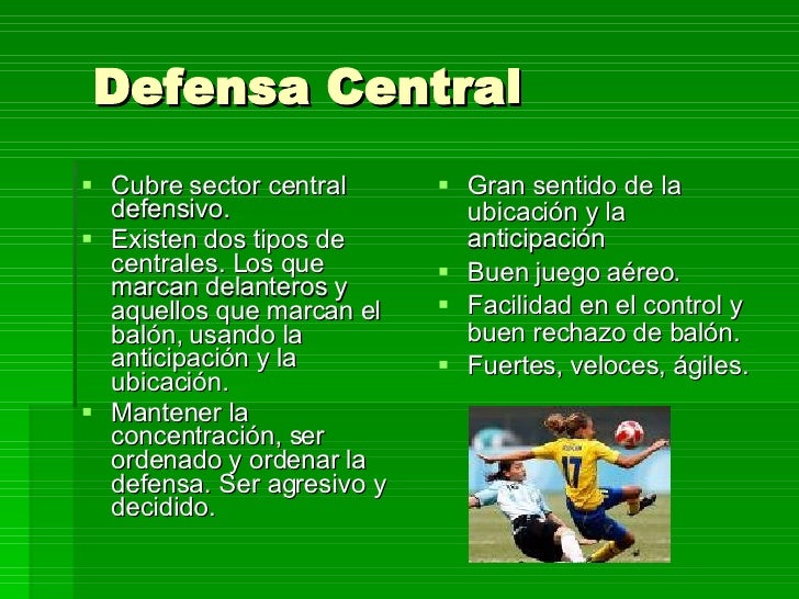 Funciones De Un Defensa Central De Futbol Compartir Fútbol