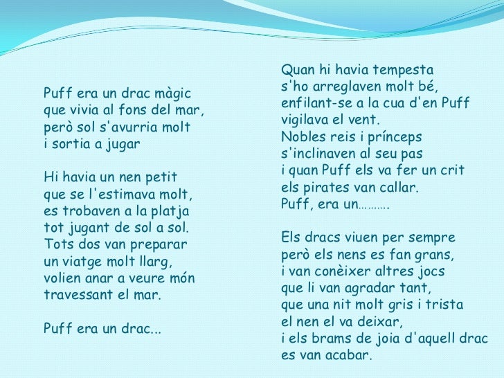 Puff era Un Drac M gic Puff era Un Drac M gic
