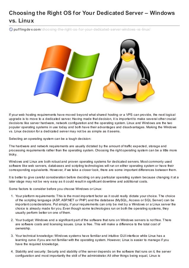 Choosing the Right OS for Your Dedicated Server – Windows vs. Linux