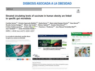 DISBIOSIS ASOCIADA A LA OBESIDAD
ISME J. 2018 Jun;12(7):1642-1657
 