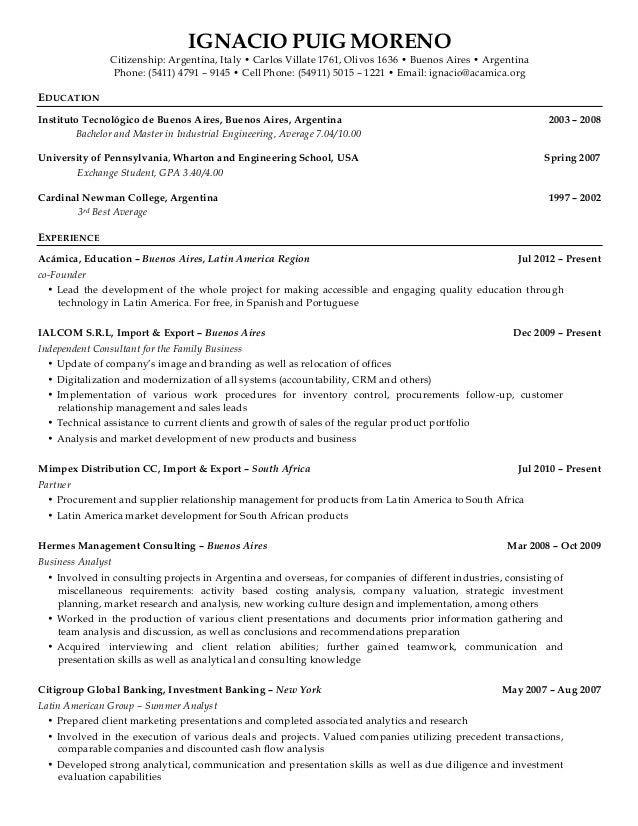 resume ignacio puig moreno
