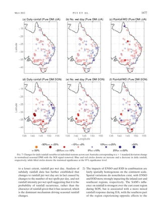 Impact of Climate Modes such as El Nino on Australian Rainfall