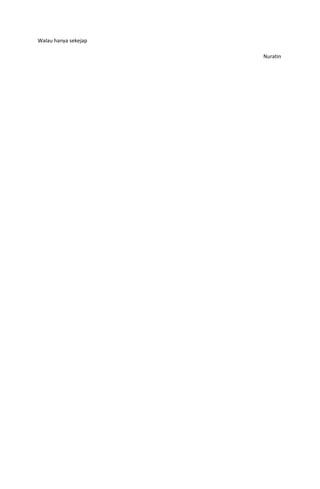 Walau hanya sekejap

                      Nuratin
 