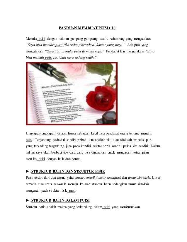 Cara Penulisan Puisi Yang Baik Dan Benar - Puisi 3 638