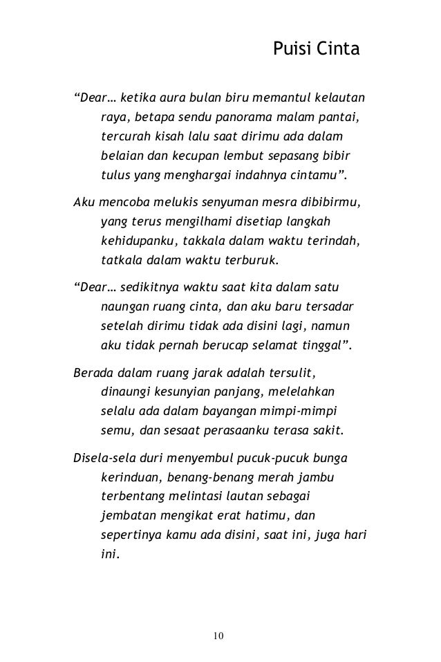 Puisi Cinta Tentang Jarak Yang Memisahkan - Pantun Cinta