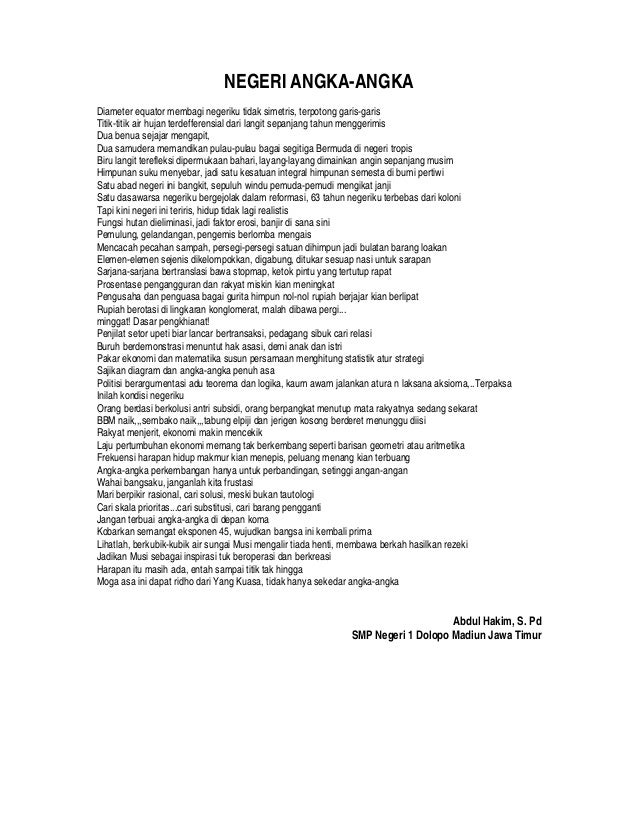 Puisi Matematika Unsri