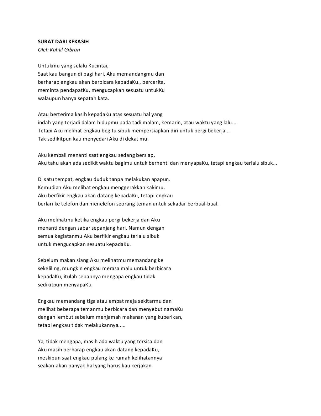 Puisi Kahlil Gibran 2