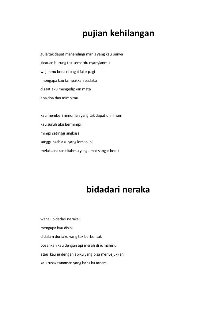 20 Contoh Soal Objektif Tentang Puisi 20 Contoh Soal Objektif Tentang Puisi