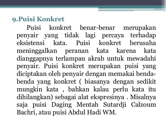 Puisi Kontemporer Puisi Kontemporer