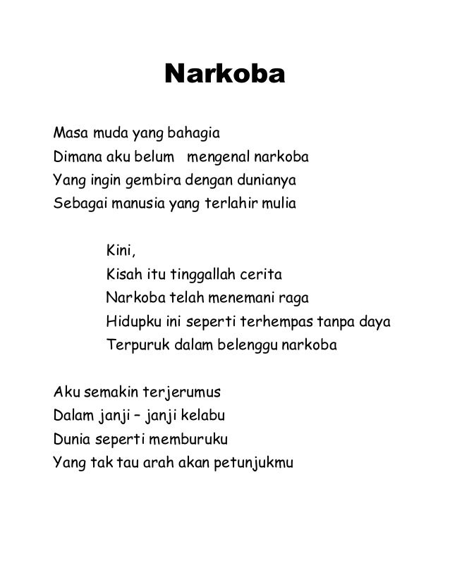 Puisi Narkoba