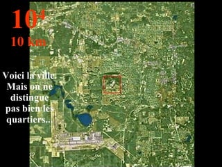 Voici la ville. Mais on ne distingue pas bien les quartiers... 10 4 10 km 