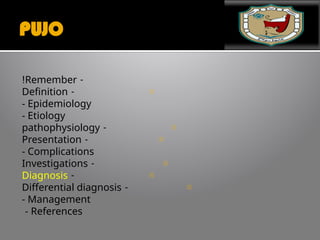 Puj Defination Comprehensive Overview of Pelvi-Ureteric Junction Obstruction (PUJO) | PPTX