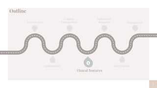 7
1 3 5
6
4
2
Introduction
Etiology
Pathogenesis
Differential
diagnosis
Epidemiology
Clnical features
Investigation
Outline
7
Management
 