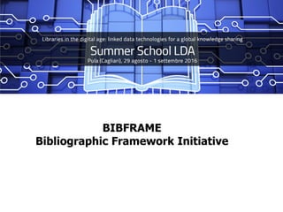 BIBFRAME
Bibliographic Framework Initiative
 