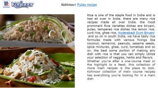 Kohinoor Pulao recipe
 