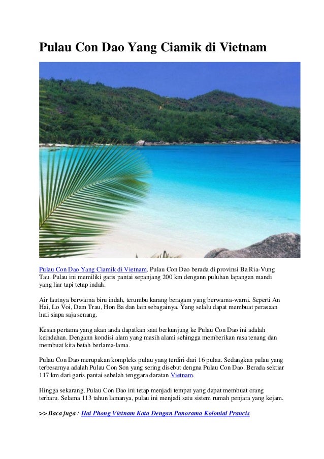 Pulau Con Dao Yang Ciamik Di Vietnam