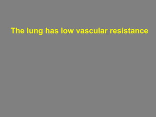 The lung has low vascular resistance
 