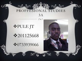 PROFFESIONAL STUDIES
3A
PULE JT
201125668
0733939066
 