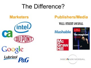 The Difference? Marketers  Publishers/Media 