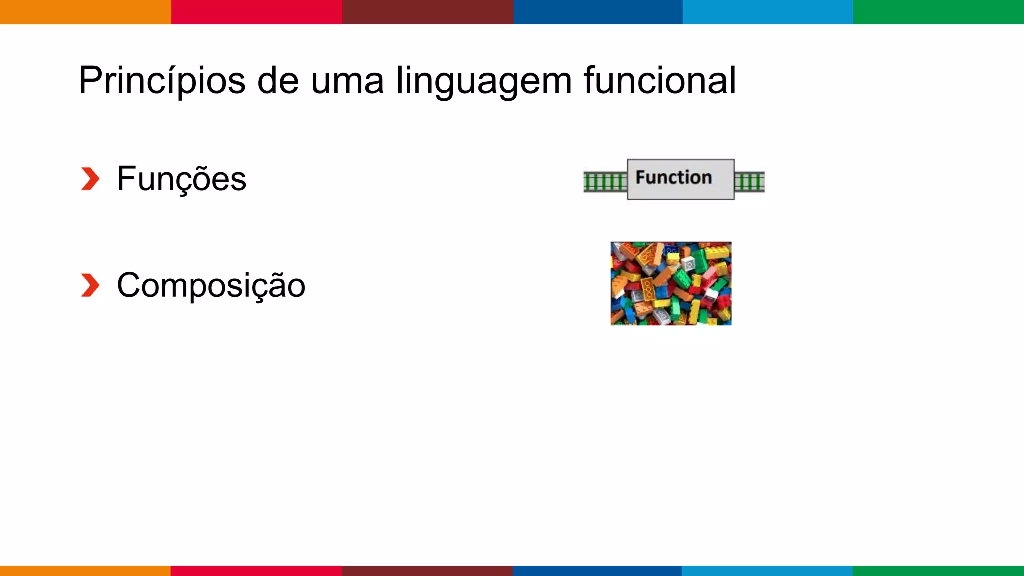 Globalcode – Open4education
Funções
Composição
Princípios de uma linguagem funcional
 