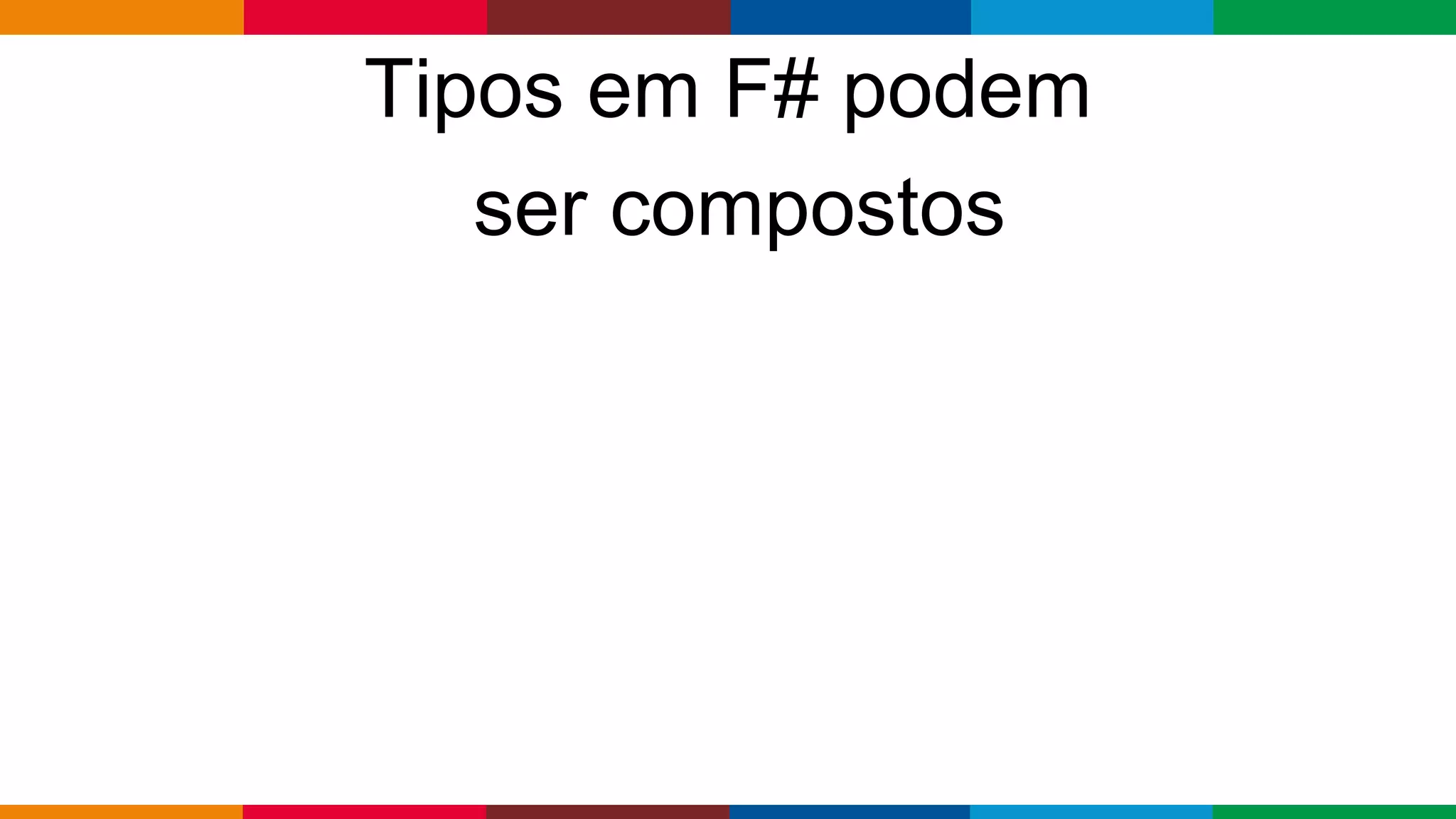 Globalcode – Open4education
Tipos em F# podem
ser compostos
 