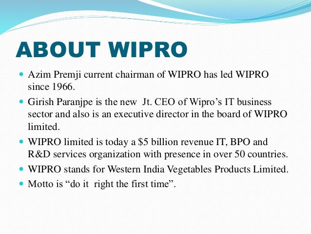 case study on wipro company