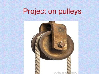 Project on pulleys
 