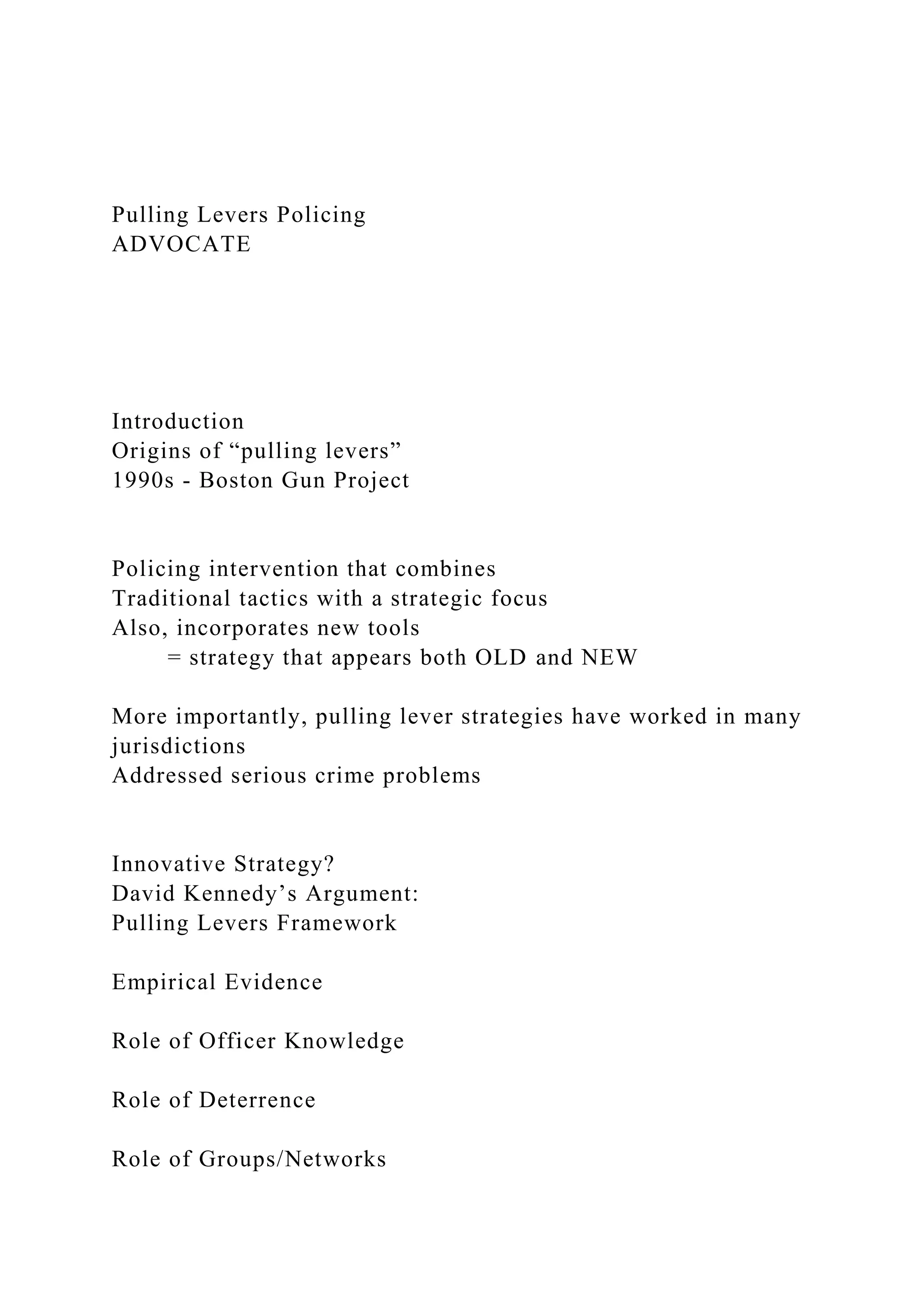 Pulling Levers PolicingADVOCATEIntroductionOrigi.docx