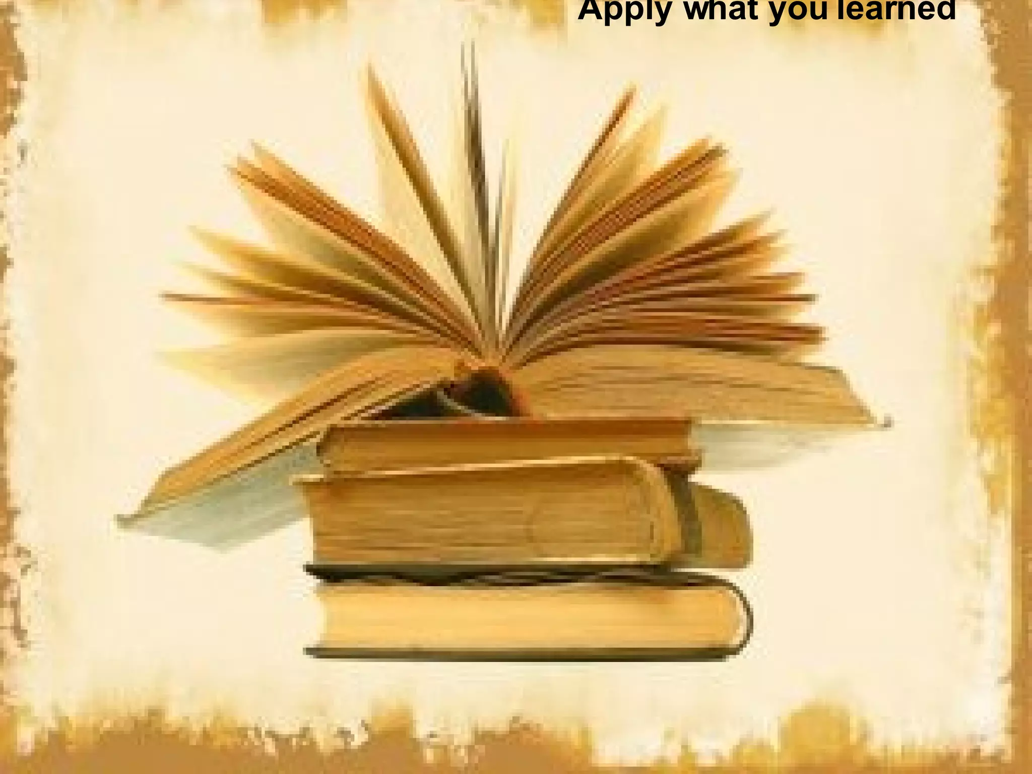 Apply what you learned 