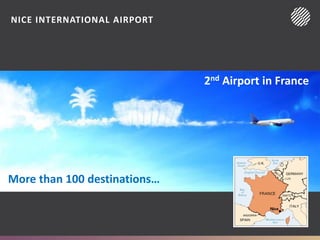 NICE INTERNATIONAL AIRPORT
More than 100 destinations…
2nd Airport in France
 