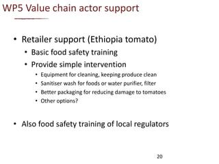 Urban food markets in Africa: Incentivizing  food safety – Project implementation update