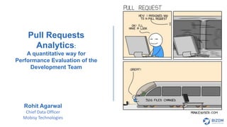 Pull Requests
Analytics:
A quantitative way for
Performance Evaluation of the
Development Team
Rohit Agarwal
Chief Data Officer
Mobisy Technologies
 