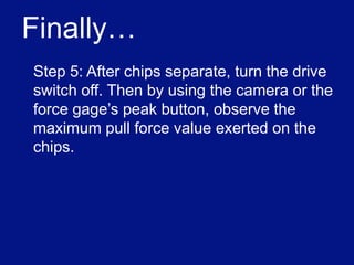 Nondestructive Pull Test StandardsFailure Criteria: According to Mil-STD-883, any wire bond  pull which causes a separation  at an applied pull force value less than the value assigned to the wire composition in the table is considered a failure. [2]