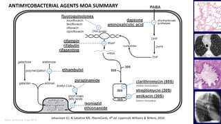 Marc Imhotep Cray, M.D. 26
ANTIMYCOBACTERIAL AGENTS MOA SUMMARY
Johannsen EC. & Sabatine MS. PharmCards, 4th ed. Lippincott Williams & Wilkins, 2010
 