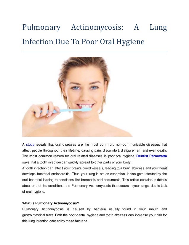 Pulmonary Actinomycosis A Lung Infection Due To Poor Oral Hygiene
