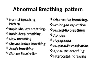 pulmonary assesment dpt 9 semester Major component | PPTX
