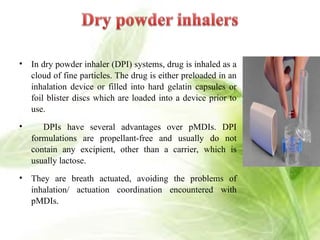 pulmonary drug delivery system pharmacy .ppt