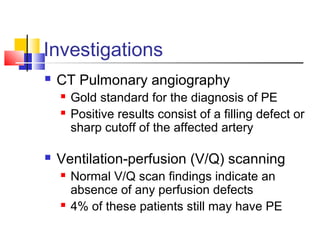 Positive Pe Study Pulmonary embolism - Diagnosis and management | PPT