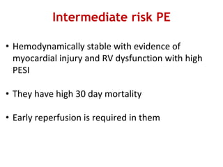 Pesi Intermediate Risk Pulmonary embolism | PPTX