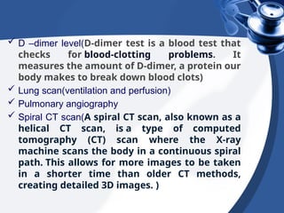 Dimer Machine PULMONARY EMBOLISM, CAUSES, CLINICAL FEATURES, DIAGNOSTIC TESTS ...