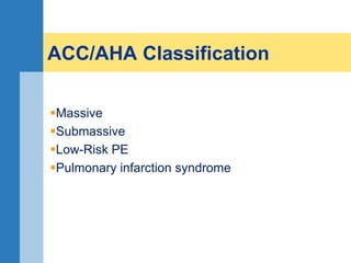 Submassive Pe Classification Pulmonary embolism Nursing mx..(ESTHER) | PPTX